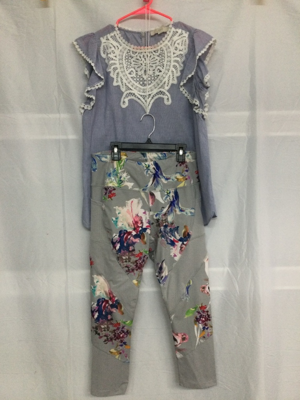 2 Pieces, Top & Leggings, Shift Lace Top, both size Medium,